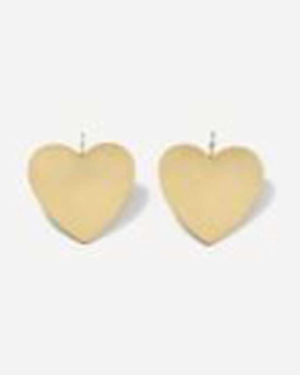 18k Yellow Gold Large Heart Earrings